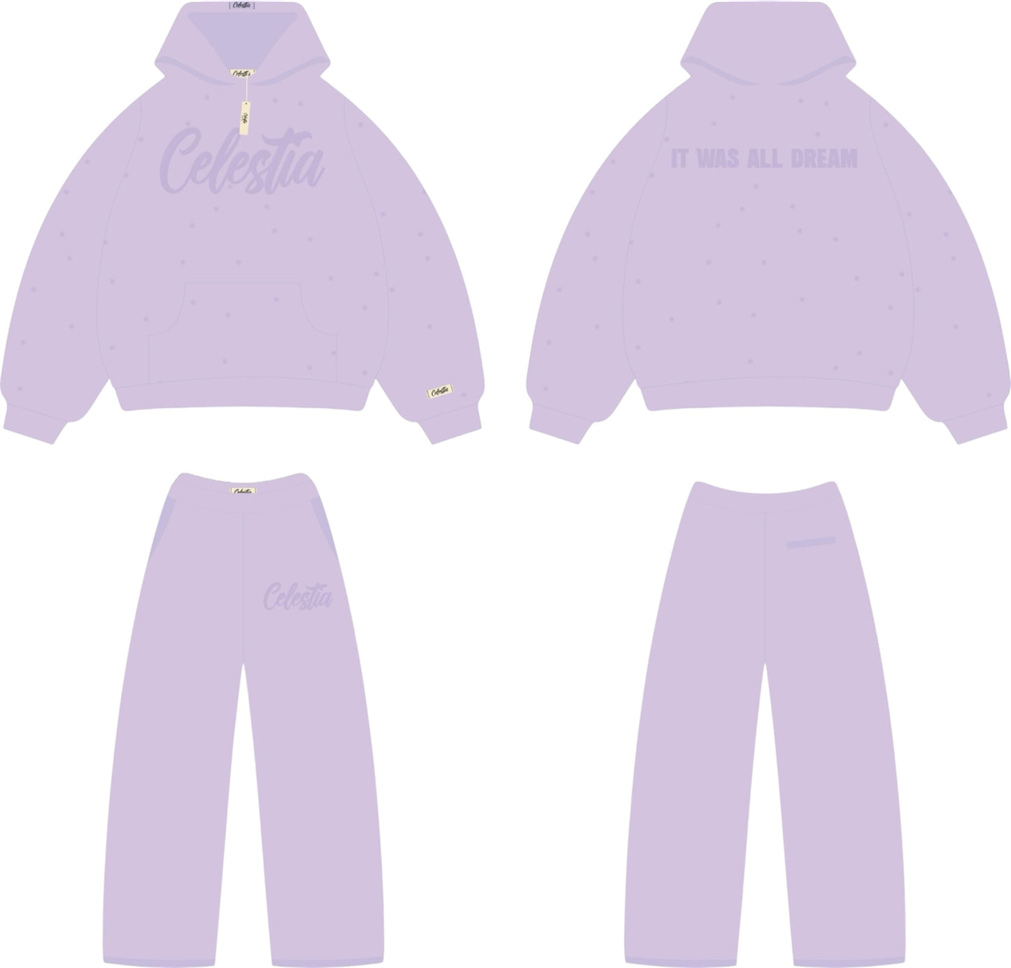 PASTEL PURPLE PUFF SWEATSUIT