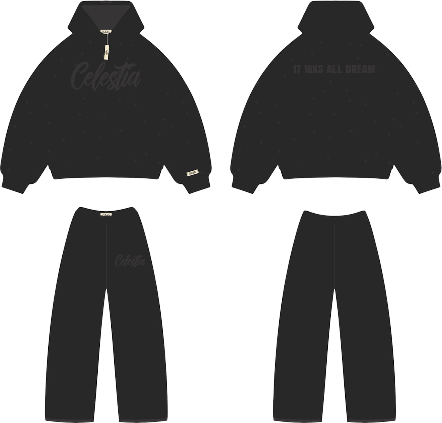 VINTAGE BLACK SUEDE SWEATSUIT